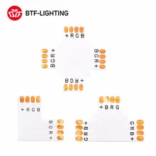 10 шт.~ 50 шт. 4PIN угловой разъем 10 мм T/L/X печатная плата форма пайки для 5050 3528 rgb светодиодные ленты светильник