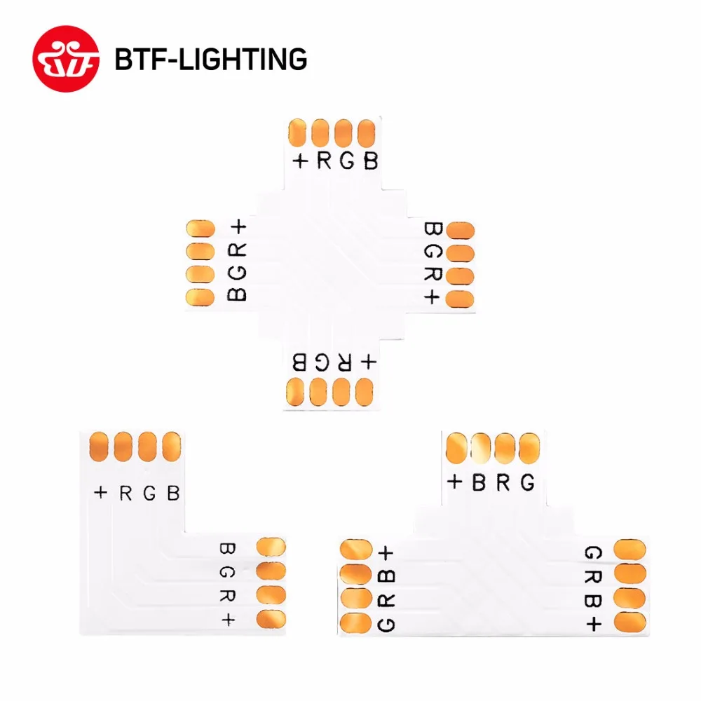 10 шт. ~ 50 4 контактный Угловой коннектор мм T/L/X PCB форма без припоя для 5050 3528 rgb