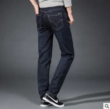 Beste Herfst dikke jeans mannen rechte pijp gemakkelijk stretch jonge mannen broek fall casual joker broek groothandel qz 144