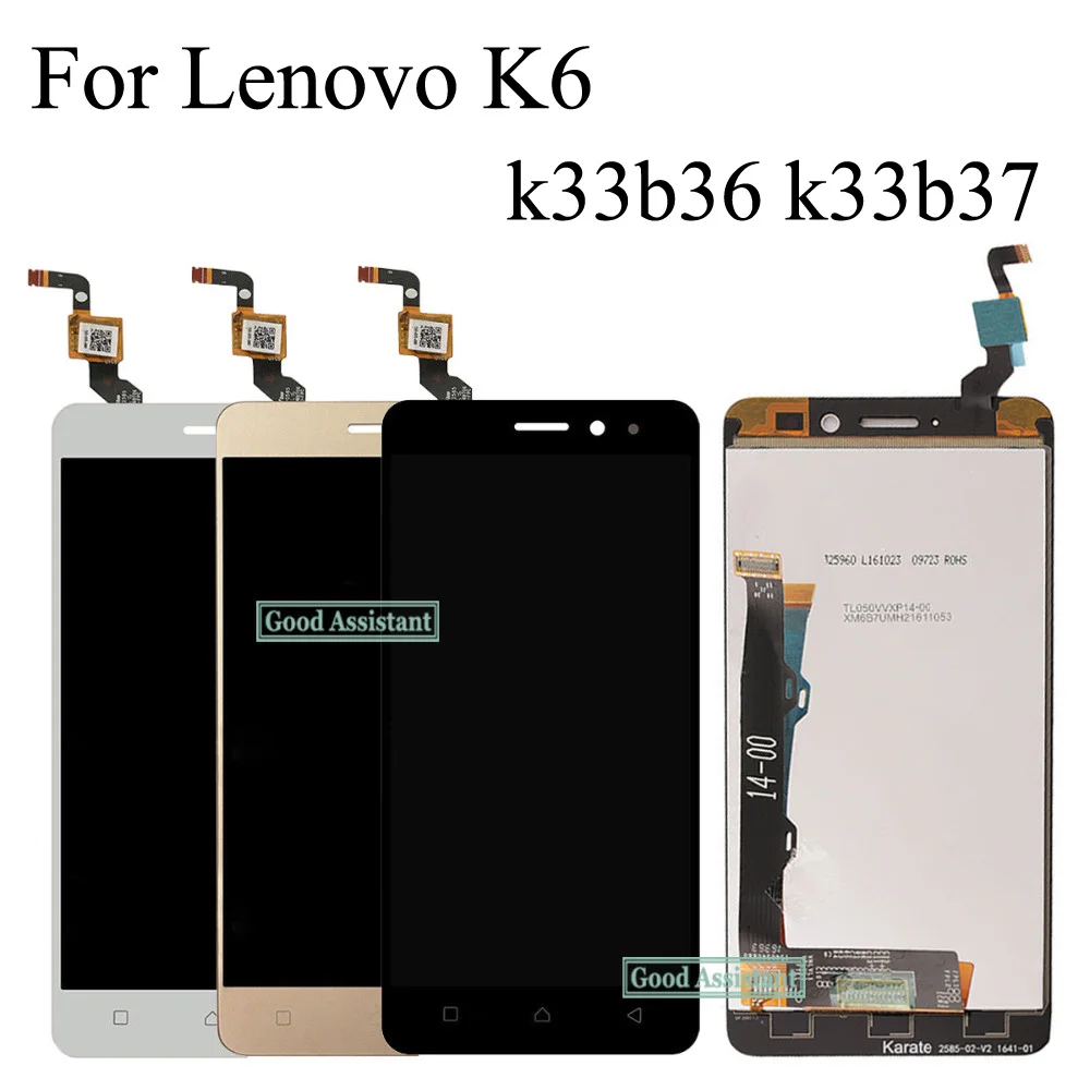 5 0 ''черный/белый/золотой новый Для Lenovo K6 k33b36 k33b37 Полный ЖК дисплей + сенсорный