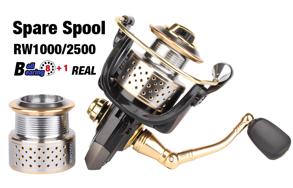RoseWood Metal Spare Double Spool Spinning Fishing Reel 8+1BB Gear Ratio 5.21 RW1000RW2500 Fishing Wheel China  (4)