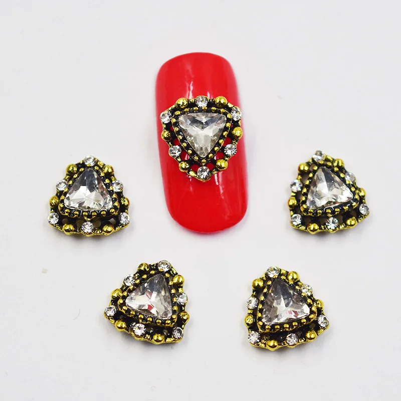 10 шт черный череп 3D дизайн ногтей украшения, сплав ногтей Подвески, ногти Стразы для ногтей#198 - Цвет: Розовый