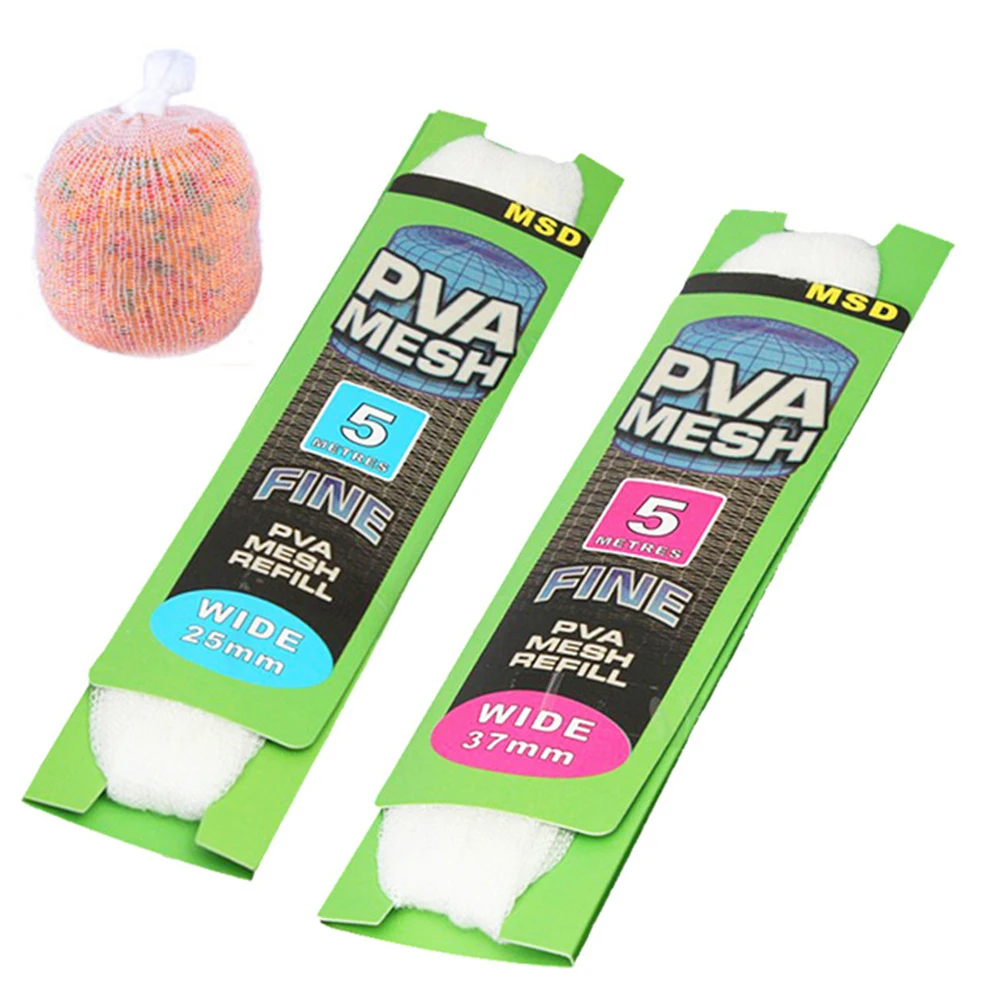 

Peche 5M PVA Water Soluble Narrow Fishing Network Stocking Red Worm Bait Bag Protect Pva Mesh Fishing Net Pesca