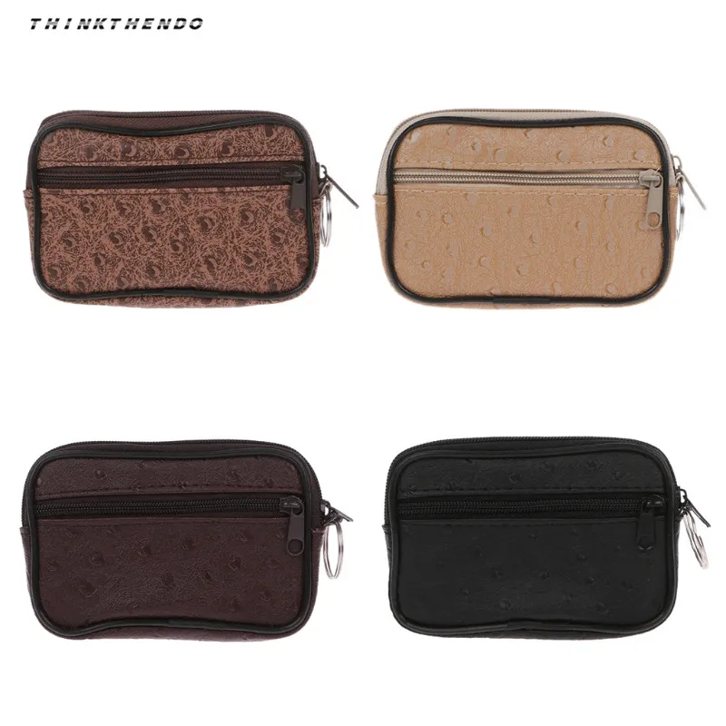 Dark Brown EJY Mini Soft Men Women Card Coin Key Holder Zip Change Purse Pouch Wallet Money Bag Dark Brown EJY Mini Soft Men Women Card Coin Key Holder Zip Change Purse Pouch Wallet Money Bag