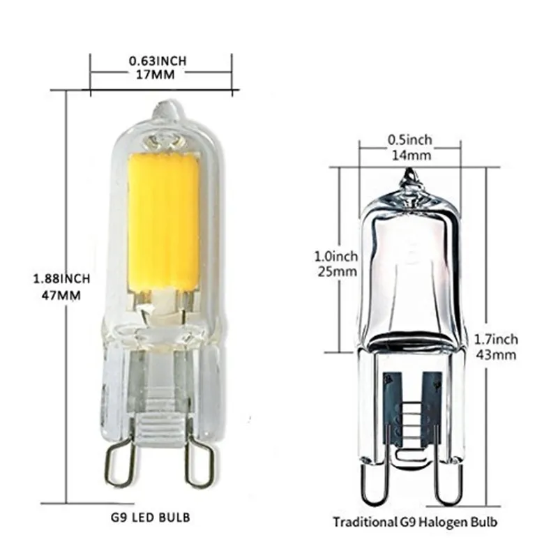 G9 светодиодный светильник COB 15 Вт, галогенный эквивалент 2 Вт 110 В 220 В, Диммируемые G9 лампы для подвесного освещения, приспособление для домашнего освещения, люстры