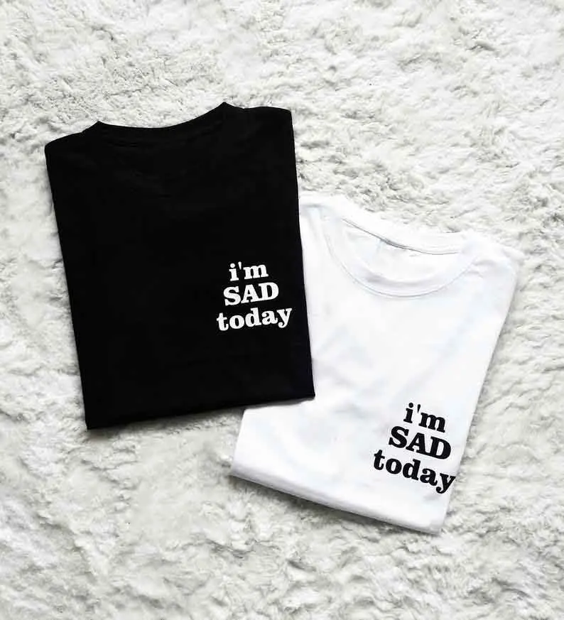 Новое поступление Skuggnas Sugarbaby футболка I'm Sad Today Tumblr Grunge альтернативная Футболка