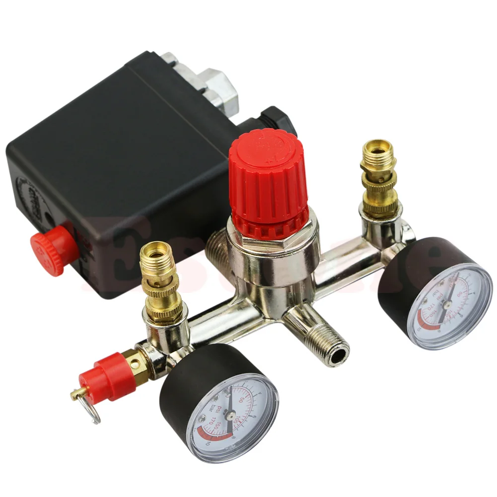 

Heavy Duty Valve Gauges Regulator Air Compressor Pump Pressure Control Switch