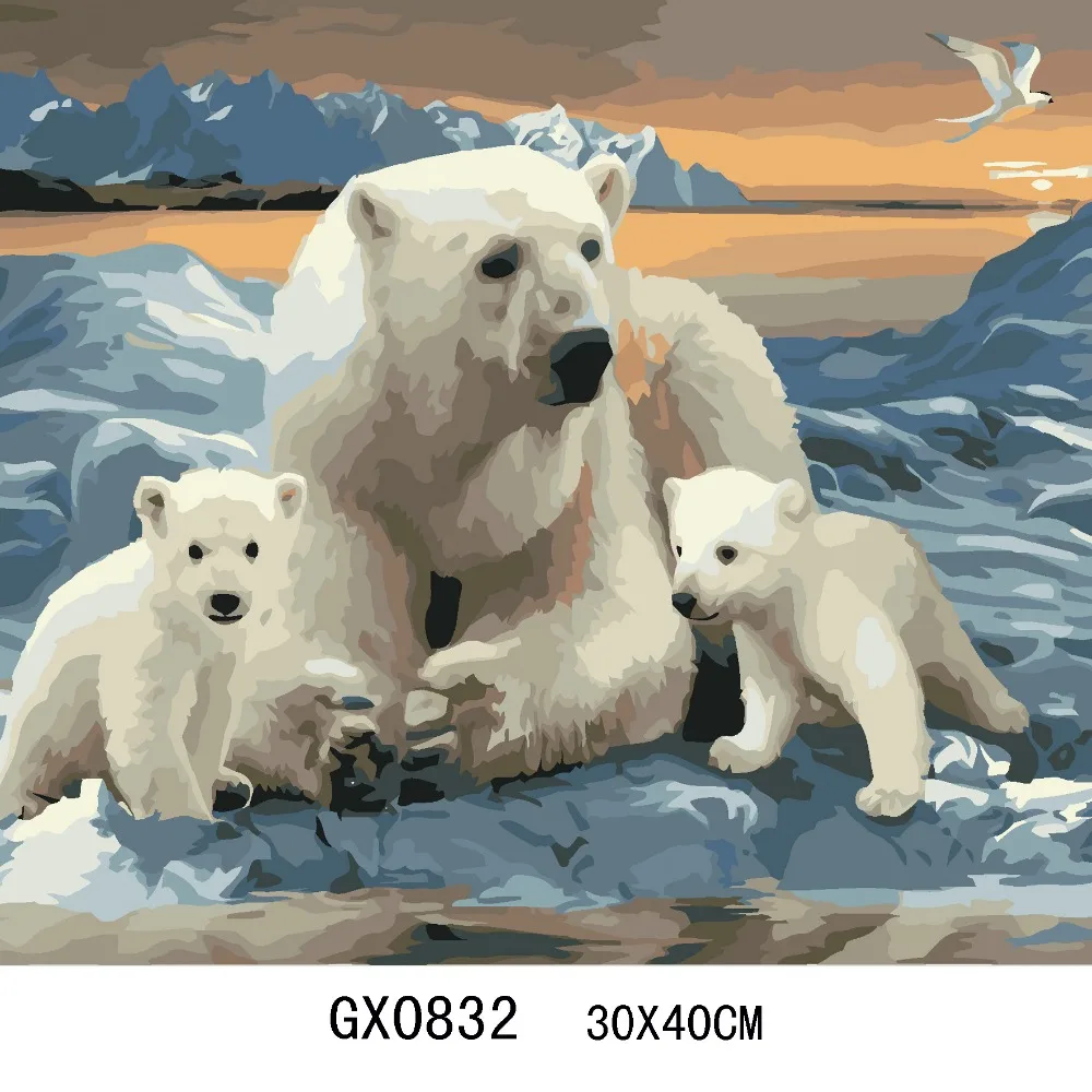 motif ours polaire pour décoration murale de salon 30 x 30 cm Kit de peinture diamant 5D à faire soi-même broderie au point de croix