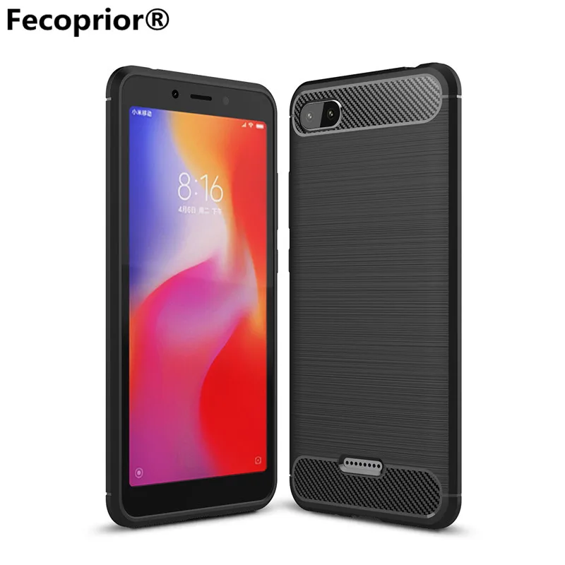 

Fecoprior Redmi6A Case For Xiaomi Redmi 6A Back Cover Carbon Fiber Luxury Protective Armor Phone Celulars Coque