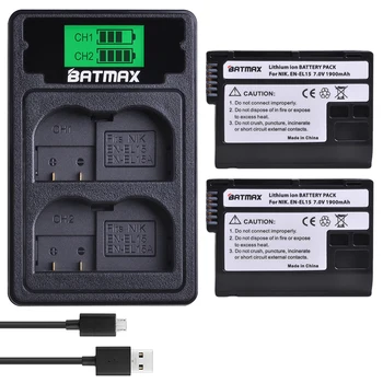 

2Pcs EN-EL15 EN EL15 EL15 Camera Battery + LCD USB Charger Type C Port for Nikon D600 D610 D800 D800E D810 D7000 D7100 D7200 V1