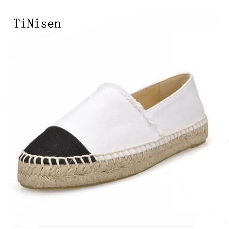 

Fisherman Espadrilles Women 2019 Genuine Leather Shoes Women Flat Shoes Women Canvas Slip-on Round Toe Shallow Shoes Size 34-42