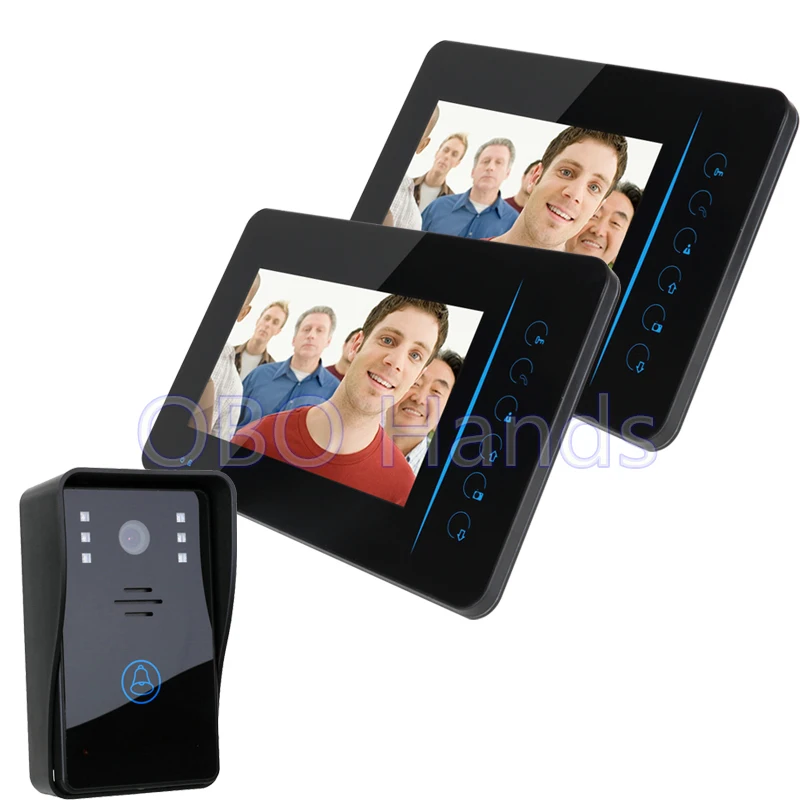 7 Wireless Color Video font b door b font phone Intercom video doorbell kit IR system