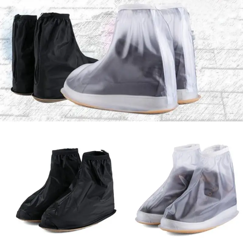 Men Women's Rain Waterproof Rain Shoes Cover Reusable Flat Ankle Boots