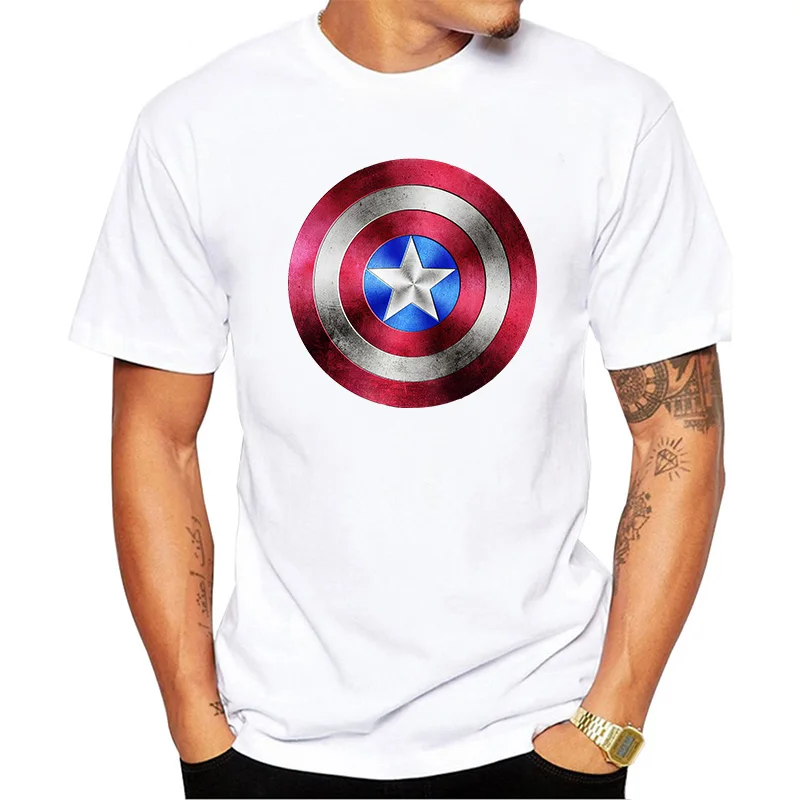 

2015 New fashion Captain America Style Shield design men t-shirt the avengers vintage male tops short sleeves casual tee shirts