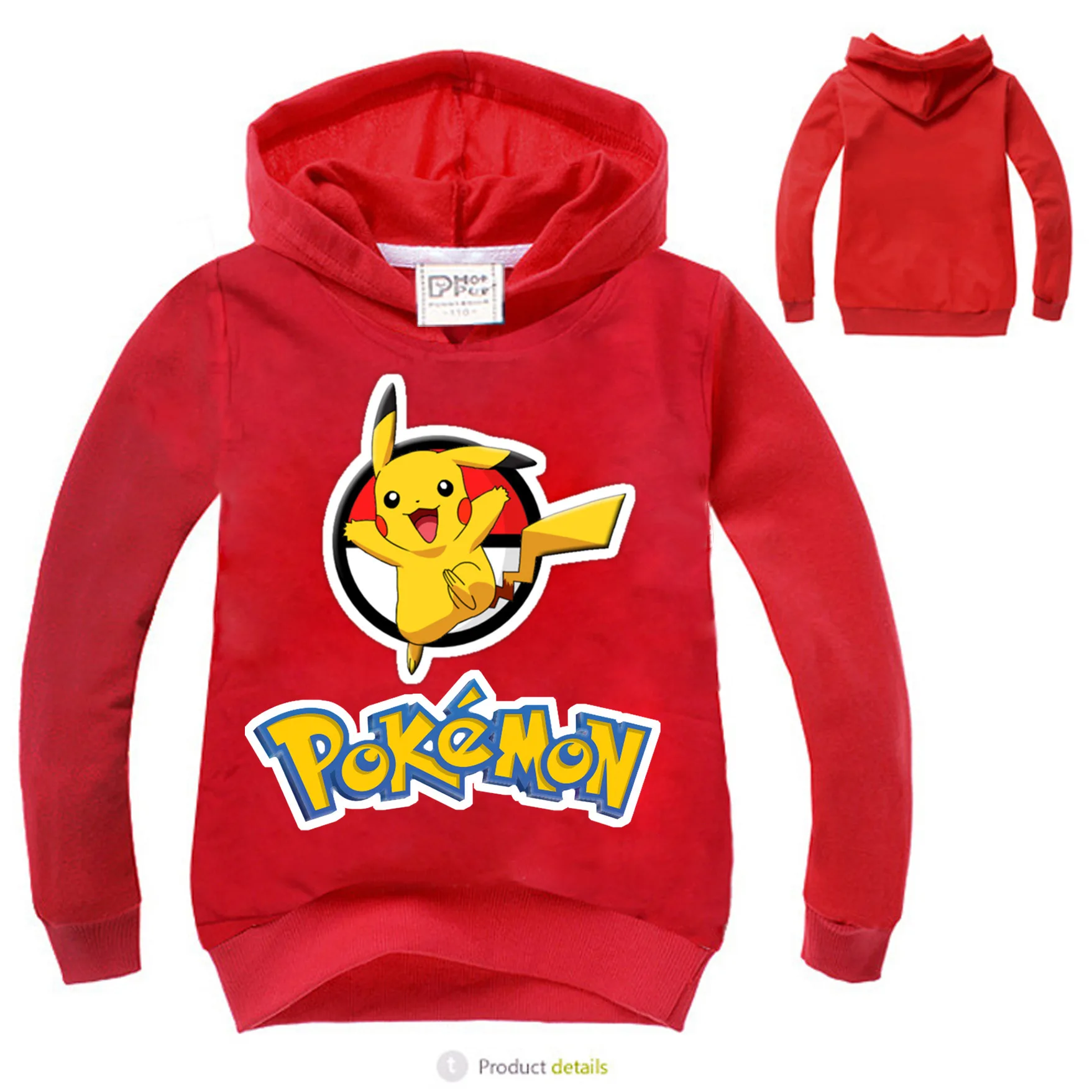 Новинка года; детская толстовка с капюшоном Pokemon Go Pokemon; Верхняя одежда без подкладки для мальчиков и девочек