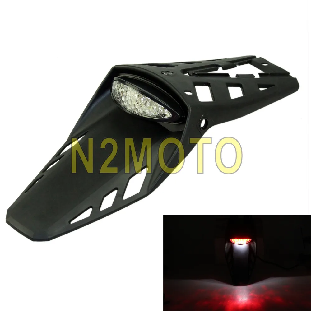 DLLL Universal Motorcycle Motorbike Grill License Bracket Plate Brake Stop Tail Light