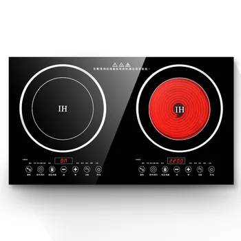 

Commercial Double Pot Induction Cooker Embedded Electric Ceramic Oven Type Home Kitchen Equipment Hotpot Tool Appliance