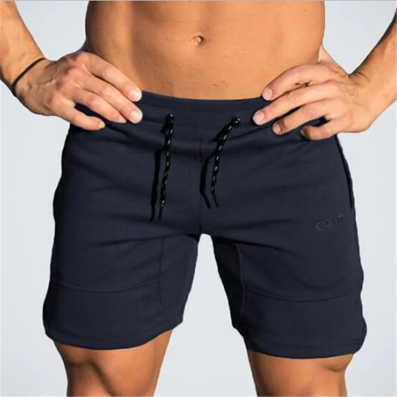 High Quality Brand New Men Casual Shorts white Straight Shorts Male Fitness Fashion Bodybuilding Shorts Brand Trend Menswear2019 - Цвет: Navy blue