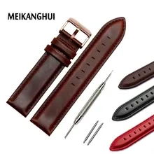 New arrived High quality 12mm 13mm 14mm 17mm 18mm 20mm watchband Genuine leather watch strap Bracelet black brown