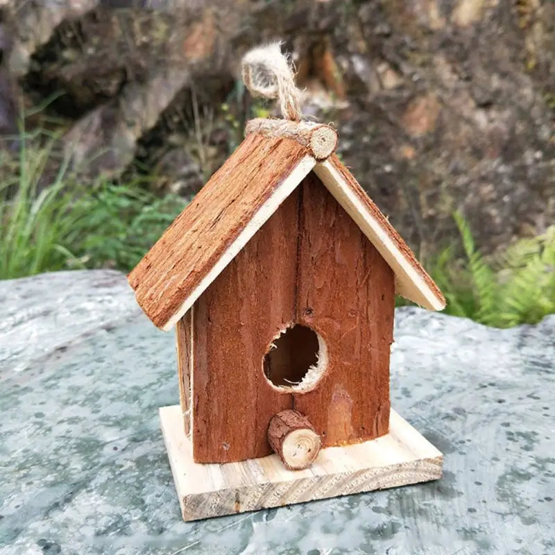 Птичье гнездо ручной работы деревянный птичий домик боковой двойной косой скворечник открытый Садоводство принадлежности