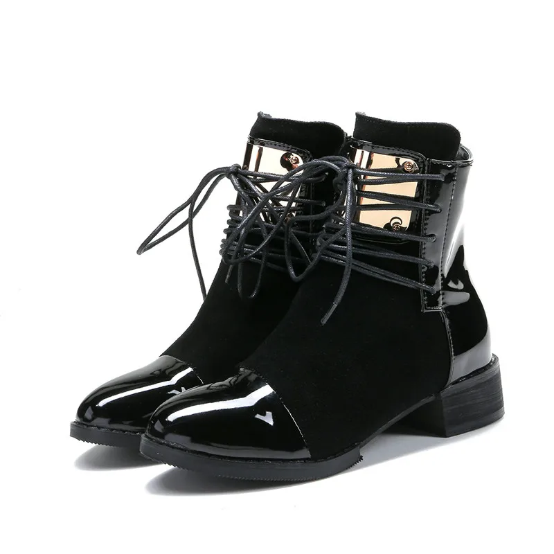 

Women Ankle Boots Block Heels Martin Boots Genuine Leather Women Fashion Shoes Black Wine Red Ladies Shoes Zip Fur Winter Boots