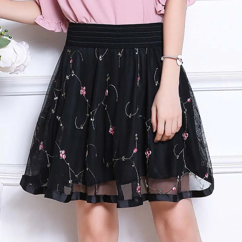 2018_printed_floral_A-line_skirt_mini_black_white_women_skirts_summer_flared_tutu_sexy_midi_plus_size_girl_clothes_Femmem_14