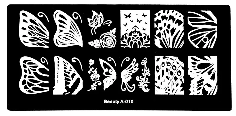 Новинка года 6*12 см из нержавеющей стали пластины для штамповки ногтей геометрические узоры Монро Мадонна спортивные шаблоны для ногтей штамп - Цвет: BeautyA10