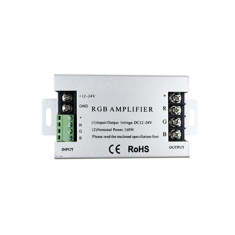 DC12V-24V 30A 360W Aluminum led RGB Amplifier controller Signal Repeater For SMD 5050 3528 LED Strip | Лампы и освещение