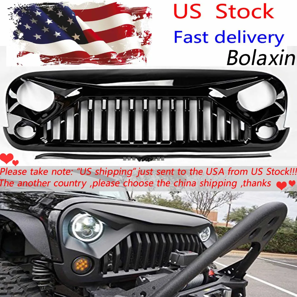 New Exterior ABS Front Gladiator Vader Matte Black Grille Grid Grill for Jeep Wrangler Rubicon