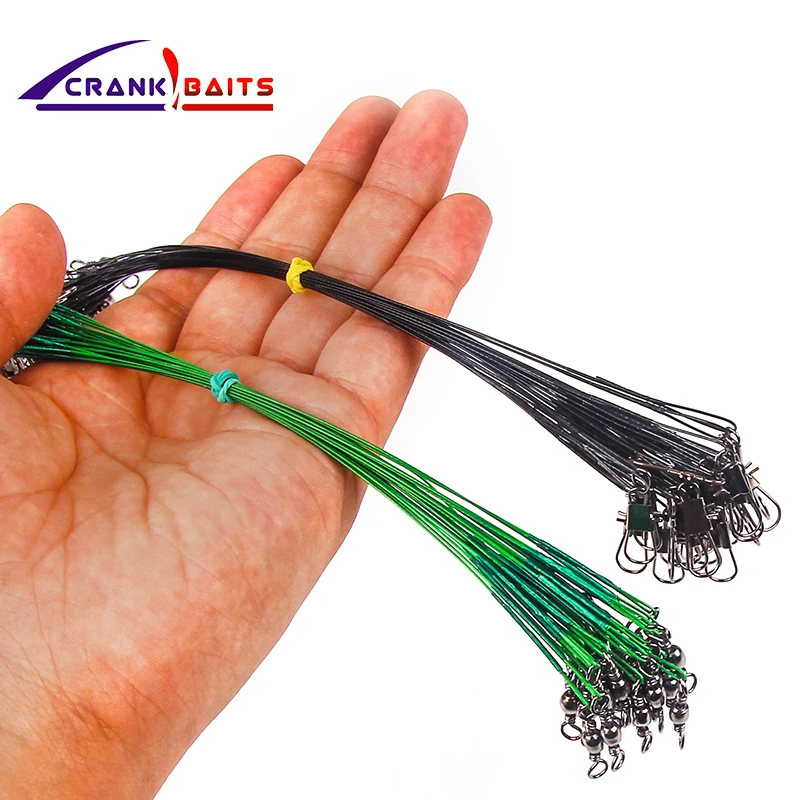 

CRANK BAITS 30Pcs/lot Fishing Hooks Line Trace Wire Leader Swivel Spinner Shark Spinning Expert 15CM 20CM 25CM 30CM YB102