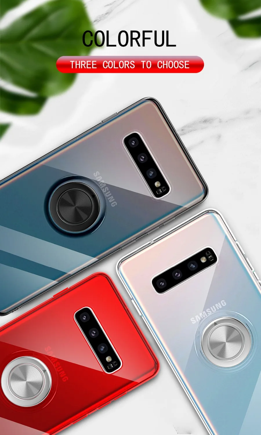 Для samsung Galaxy S10 5G S10 S9 S8 Plus Note 9 Note 8 A7 A9 S10e M20 M30 чехол крышка Мягкий силиконовый чехол с кольцом держатель Чехлы