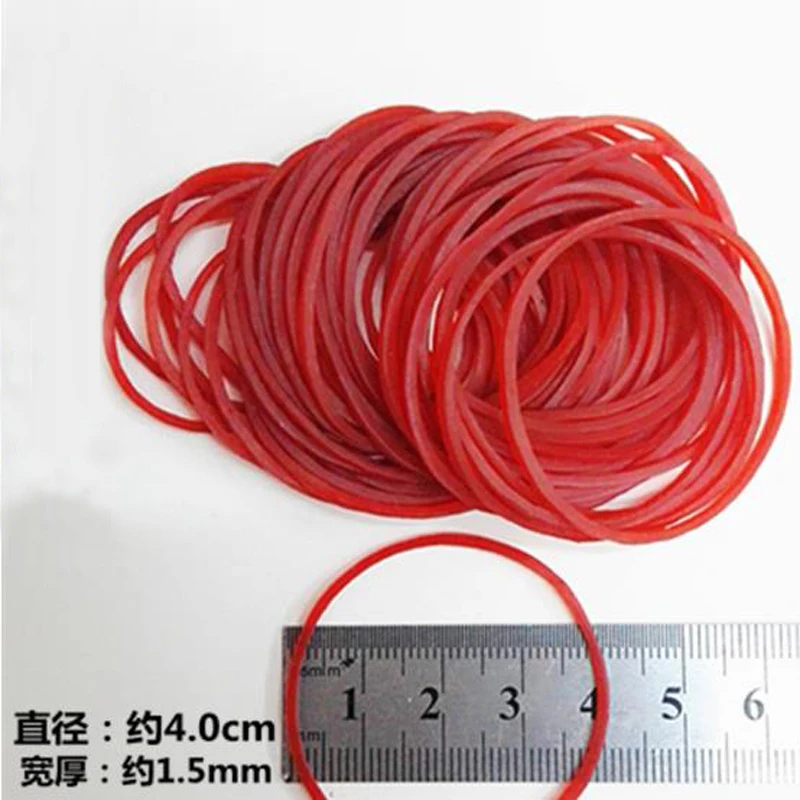 Buy 100 Pieces Red Color 40mm Rubber Bands High