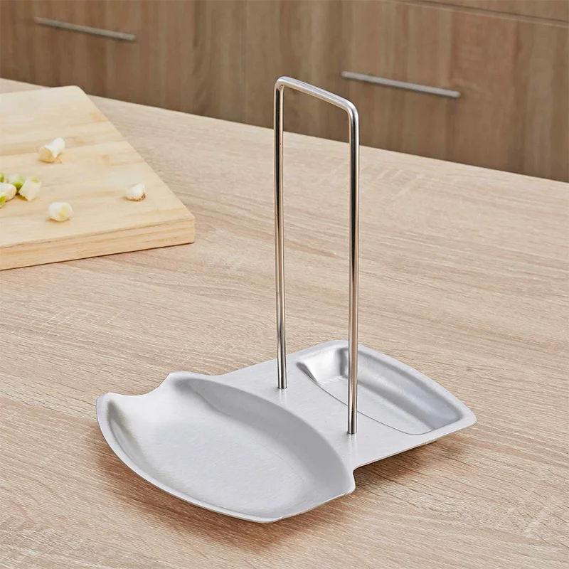 Durable Stainless Steel Pan Pot Rack Cover Lid Rack Stand Spoon Holder