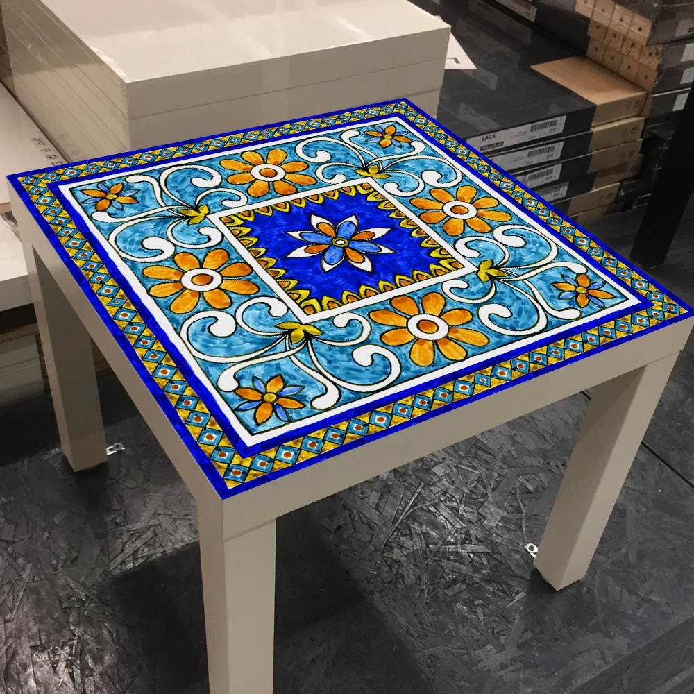 Винтажный стол в марокканском стиле для гостиной, кухни, самоклеящийся ПВХ, контактная бумага, сделай сам, водонепроницаемый чехол для стола, домашний декор