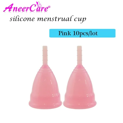 10 шт. менструальные женские чашки для женщин, менструальные чашечки, женские гигиенические силиконовые многоразовые менструальные чашки - Цвет: PINK 10 cups
