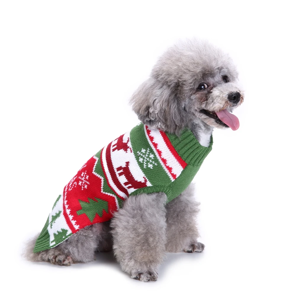 Великолепные КЭК свитера для домашних собак Рождество маленькая собака некрасивые свитера Рождественский северный олень дерево вязание крючком щенок трикотаж котенок праздничная одежда