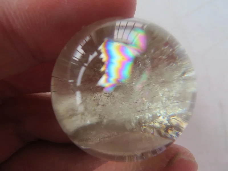 Натуральный цитриновый кристалл радуги круглые кристаллы Orb Исцеление 21,6 г