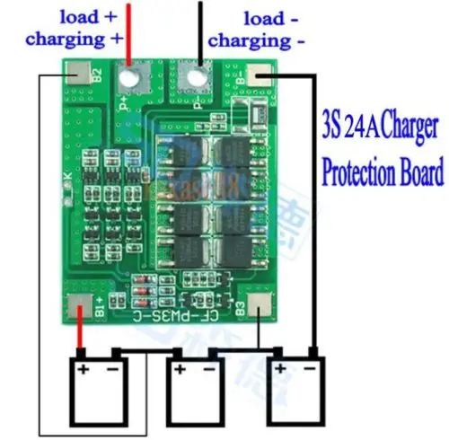 Схема подключения bms 3s 40a