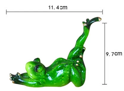 Funny Frog Family Yoga Styles Resin Toys Figures - Baby Frog Cat Pose Size