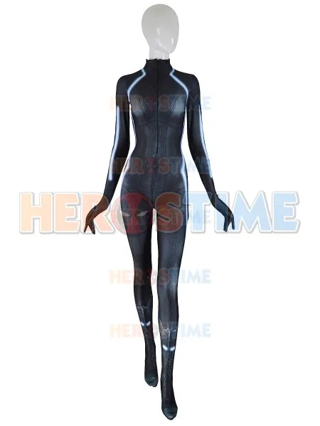 

Black Widow Cosplay Costume High Quality Age Of Ultron Black Widow Girl Catsuit 3D Print Spandex Zentai Suit with Front Zipper