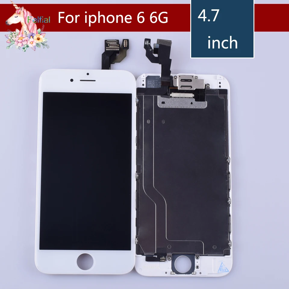 

10pcs/lot Full Set LCD Display For iPhone 6 6G 6S LCD Touch Screen Digitizer Assembly with Front Camera+small parts+earpiece