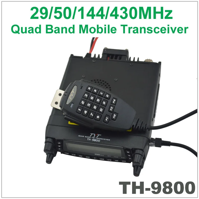 Профессиональный TYT TH-9800 Автомобильная радиостанция Quad Band 29/50/144/430 МГц и 26-950 МГц покрытие VV, VU, UU двойной приемник дизайн