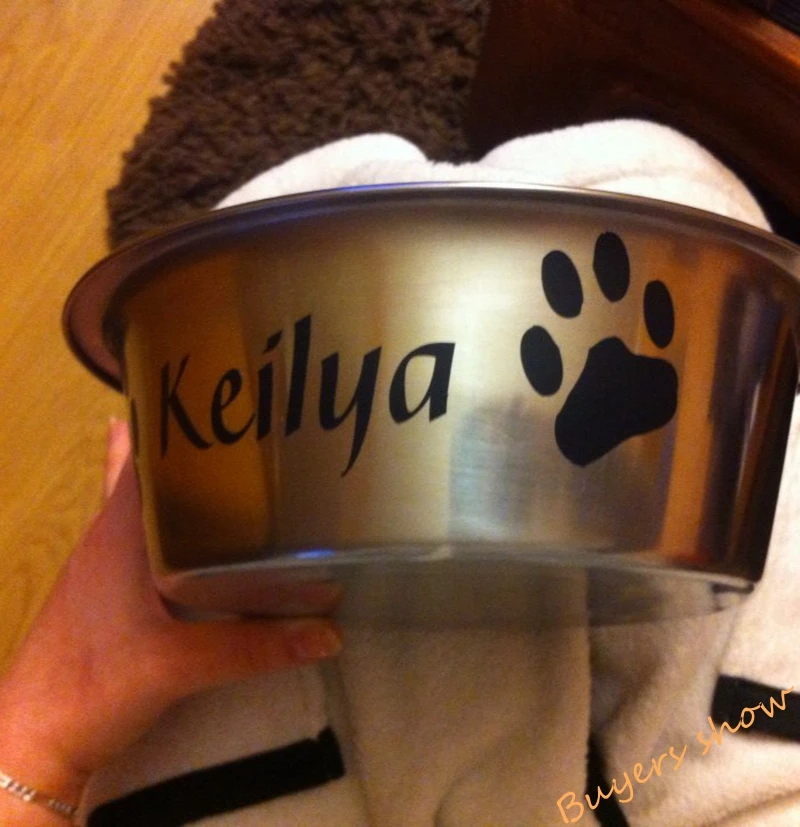 pet sticker vinyl decal for pet bowl Dog bowl custom personalized name cat