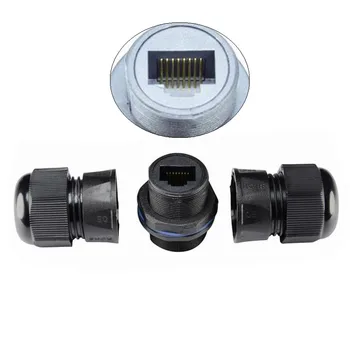 

M20 double head CAT5E CAT6 Outdoor AP RJ45 Female to Female LAN waterproof Connector Ethernet Network Cable Extension Adapter