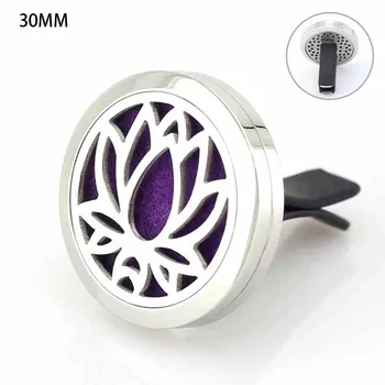 

Hot sale 30mm Magnet Round Essential Oil Car Diffuser Pendant 316LStainless Steel Perfume Car Pendant With felt pad