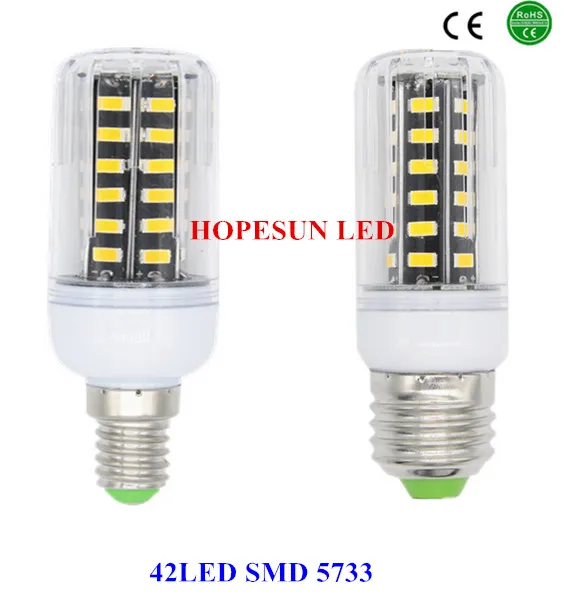 

5pcs/lot E14 E27 5733 Lampada LED Lamp 110V & 220V 30led 42 LED light Bombillas LED Bulb Candle Luz Ampoule Lamparas Chandelier