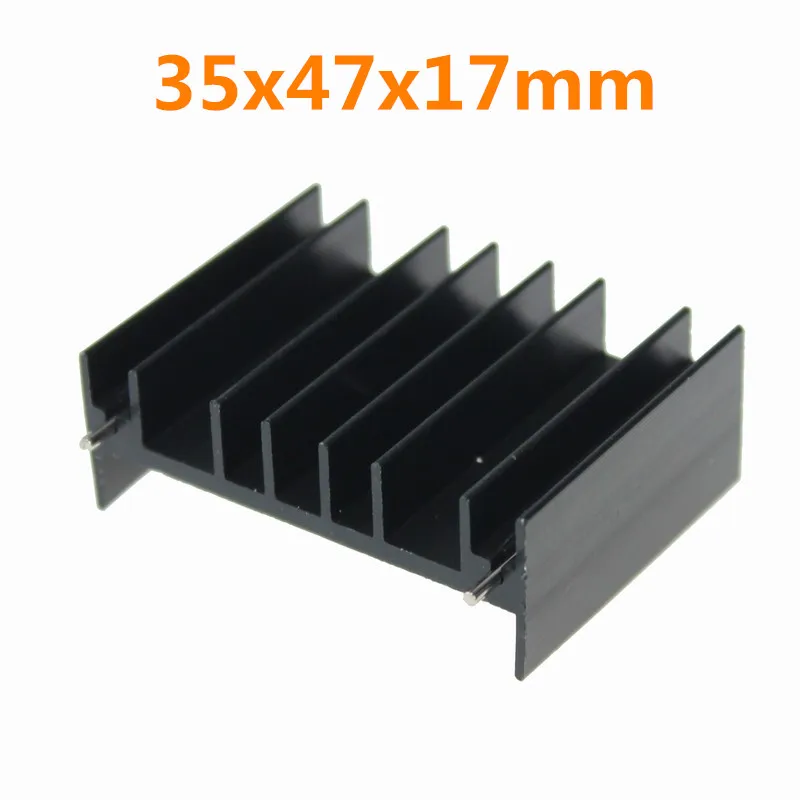 1 Piece 35x47x17mm Ekstrusi Heat sink Heatsink Hitam Anodized Untuk MOS