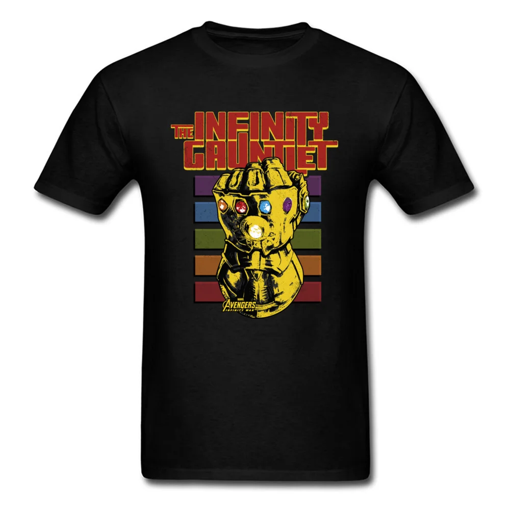 

Colors Of Gauntlet Tshirt Awesome Thanos T-shirt Men Black Tops Cotton Tees Graphic Printed T Shirt 80s Summer Clothing
