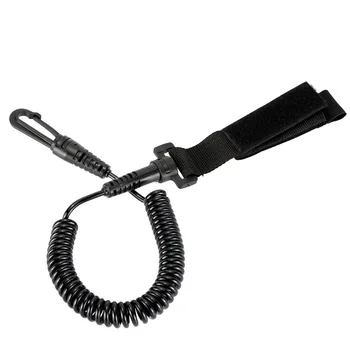 

1pcs Coiled Paddle Leash Elastic Kayak Canoe Safety Rod Leash Kayak Accessory Stretch to 1.9M