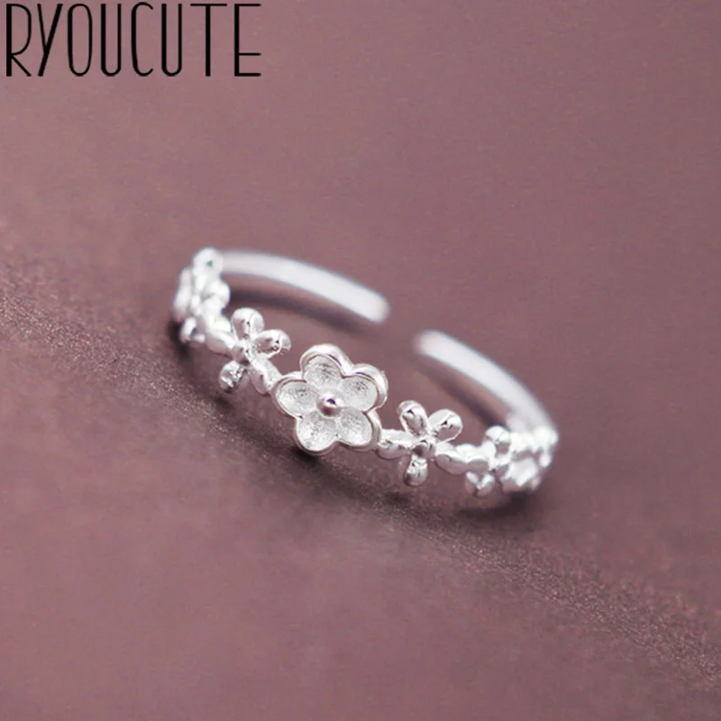 

Punk Retro 925 Sterling Silver Flower Rings for Women Jewelry Bohemian Adjustable Antique Finger Rings Anillos joyas de plata
